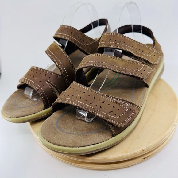 Orthofeet Shoes - Orthofeet 932 Malibu Sandals Womens 12 D Wide Brown Leather Comfort Shoes